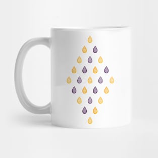 Yellow and purple raindrops pattern Mug